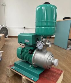 Bơm tăng áp biến tần PEROTAC MHI nhìn nghiêng, đồng hồ áp (bomnuoctk.com)